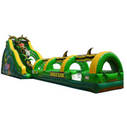 inflatable bouncer water slide palm tree jungle